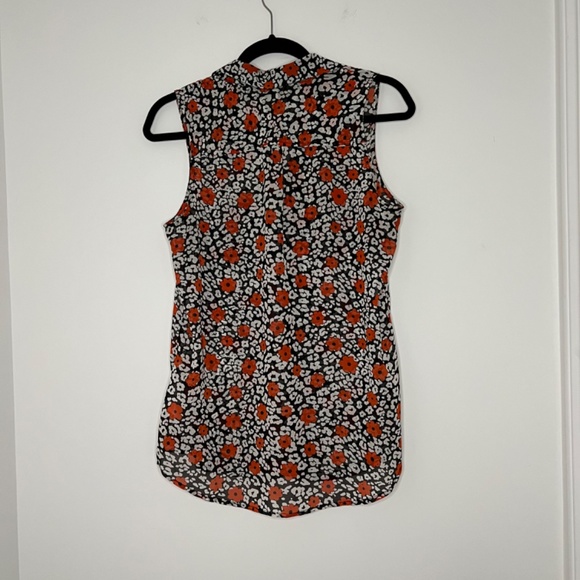 Banana Republic Poppy Flowers Floral Print Sleeveless Blouse Flowy Lightweight - Picture 7 of 11